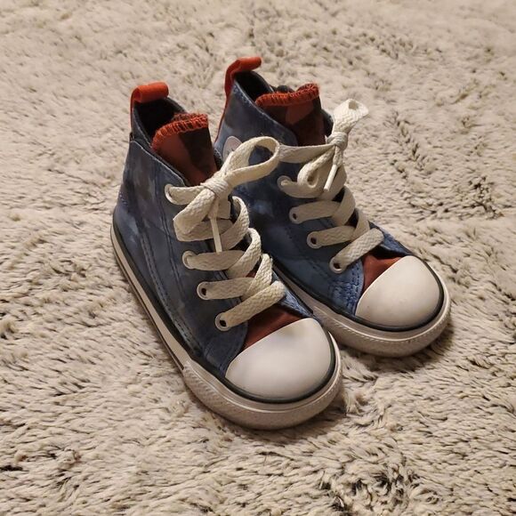 Converse All Stars High Top American Flag Print Shoes Sneakers US Infant Size 6 - Picture 1 of 9